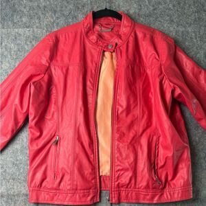 JouJou - Pink Faux Leather Motorcycle Jacket - Women's sz Medium‎